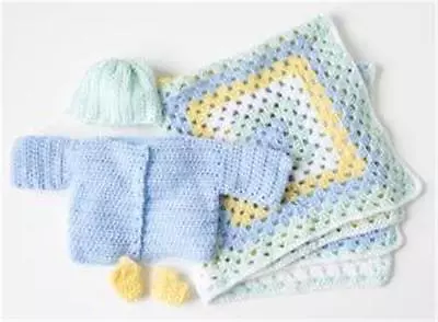 BABY  Crochet Pattern For Nb Jacket Hat Booties And Blanket Dk  • £1.55