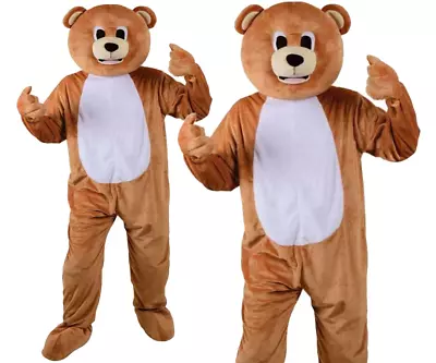 Adult Funny Teddy Bear Carnival Mascot Costume Fancy Dress Animal Zoo Jungle New • £43.99