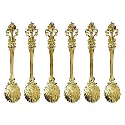 Fanquare 6 Pack Mini Spoons Coffee Espresso Demitasse Vintage Tea Spoon 4.5 Gold • $18.16