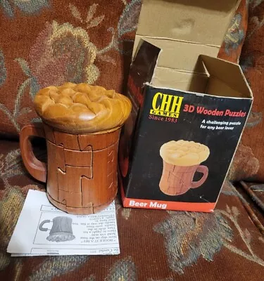 NIB 3D Wooden Puzzle Game Beer Mug Wooden Puzzle Stein Foam Man Cave • $30.84