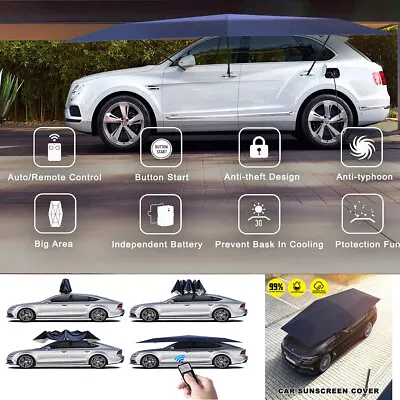 4.2M 13.8ft Fully Automatic Car Umbrella Tent Roof Cover Remote Anti-UV Sunshade • $195.99