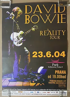 $100 • Buy DAVID BOWIE A Reality Tour 2004 Prague Czech Republic CONCERT POSTER