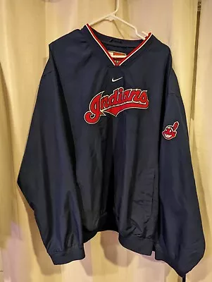 Vintage Cleveland Indians Nike Genuine Merchandise Wahoo Pullover Jacket XXL • $32.80