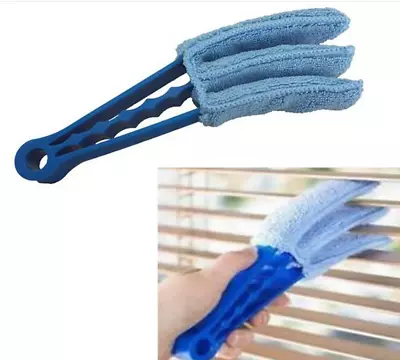 2 X Venetian Window Blind Cleaner Microfiber Brush 3 Pronged Washable Duster • £6.99