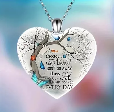 Memorial Necklace Exquisite Love White Pendant Women Jewelry Heart Shape NEW • $11.95