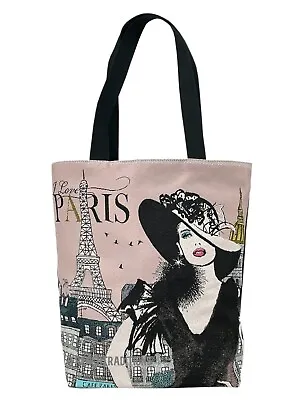 Handmade French Market Tote Bag I Love Paris Pink Made In France • $56.25