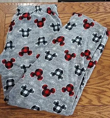 Disney Mickey Mouse Head Pajama Pants Medium Fleece Bottoms Sleep Lounge Comfy • $14.50