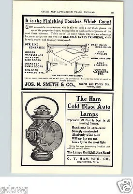 $19.99 • Buy 1905 PAPER AD C T Ham Car Auto Automobile Cold Blast Lamp Lantern Oil Burning