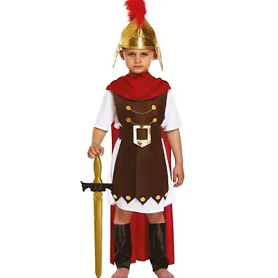 Kids Roman General Fancy Dress Costume Book Week Day Boys Gladiator Soldier • £14.25