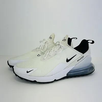 NIKE Air Max 270 Golf270 Men's 13 Golf Sneakers White Pure Platinum CK6483-102 • $64.99