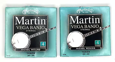Martin Vega Banjo Strings V720 Tenor Nickel Wound .009-.030 2 Boxes 8 Strings • $11.95
