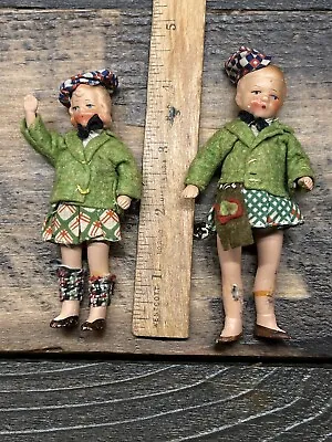 ANTIQUE Dollhouse MINIATURE German Pair Of Wonderful Dolls • $45