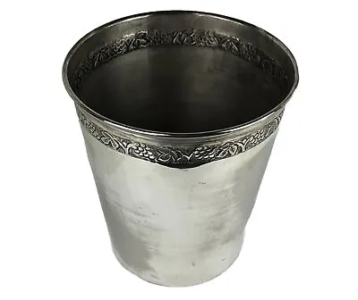 Pottery Barn Silverplate Wine Cooler Chiller Ice Bucket Grapevine 8” • $36.99