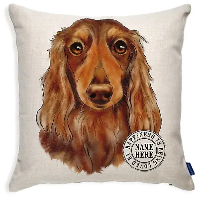 Personalised Dachshund Cushion Cover Portrait Dog Pillow Pup Birthday Gift KDC49 • £12.95