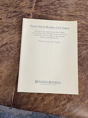O.j. Simpson 1999 Los Angeles County Auction Program • $50
