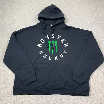 Monster Energy Hoodie Sweatshirt Men Size 2XL Black Long Sleeve Drawstring Y2K • $59.99