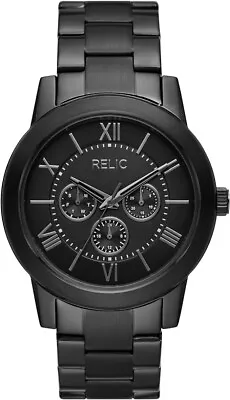 Relic By Fossil Men's Isaac Multifunction Black Bracelet Watch ZR16020 • $62.50
