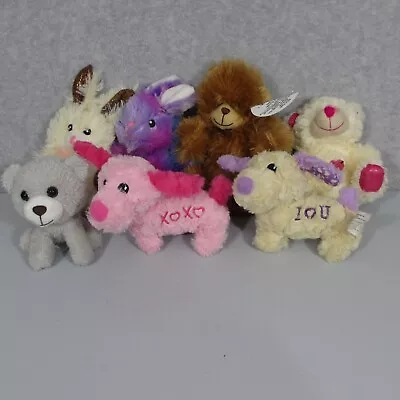 Lot Of 7 Mini Plush Bears Bunnies Dogs Mixed Teacher Prize Box Easter Valentine • $12.99