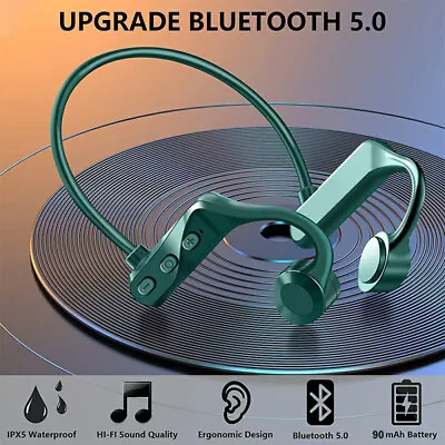 Bone Conduction Earphones Wireless Headset Sport Bluetooth Waterproof Headphones • £5.64
