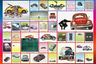 Classic VOLKSWAGEN BEETLE BUG Historic Iconography Cool Car 24x36 Wall POSTER • $16.99