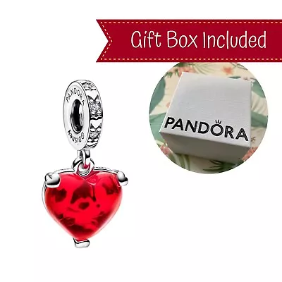 Authentic Pandora Disney Mickey & Minnie Kiss Red Murano Glass With Gift Box • $32.49