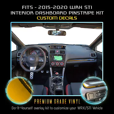 For 2015-2020 WRX STI Interior Dash Pinstripe Decal Vinyl Kit - Chrome Mirror • $10.95