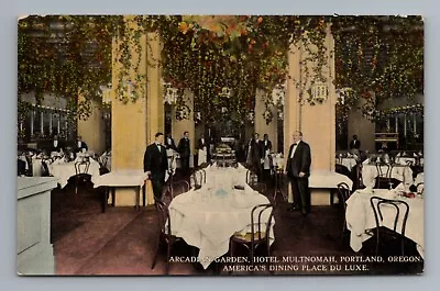 Arcadian Garden Hotel Multnomah Portland Oregon Postcard • $3.62