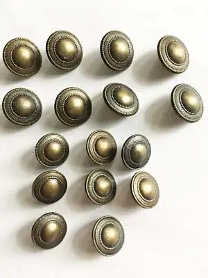 $9 • Buy Lot Of 16 Brass Metal Shank Buttons 