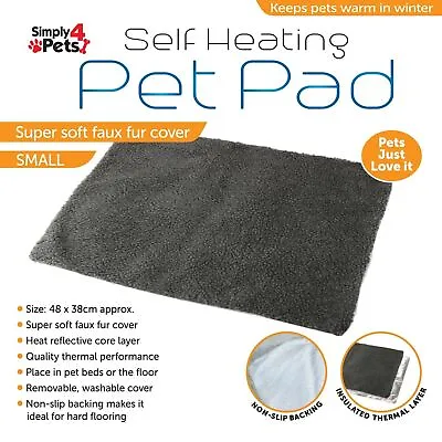 🔥 Small Pet Pad Self Heating Warming  Dog Cat Blanket Bed Warm Thermal Rug Soft • £7.95