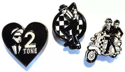 Set Of 3 2Tone SKA 2 Tones Love Lambretta Vespa Bike Pin Badge Tie Pin Badge • £4.99