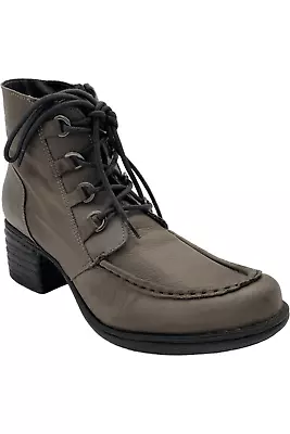 Miz Mooz Leather Lace-Up Boots Granger Graphite • $62.99