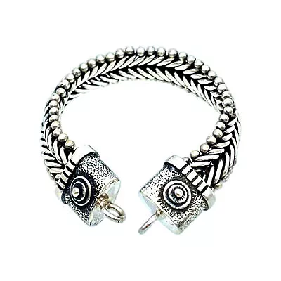 Tabra 925 Sterling Silver Heavy Hand Woven & Cast Bracelet Connector Chain CBR02 • $336