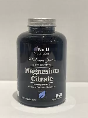 Magnesium Citrate 1480mg - 240 Vegan Capsules - 4 Month Supply - Providing 444mg • £16.99