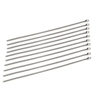 300mm X 7.9mm WIDE STAINLESS STEEL CABLE TIES EXHAUST HEAT WRAP STRAPS X10 • £4.99