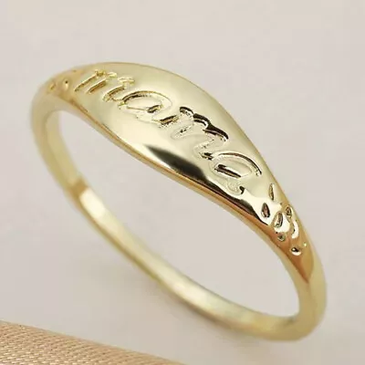 Mom Ring Mama Band Size 10 Gold Plated Gold Tone Gift Women Jewelry Simple New • $10.99