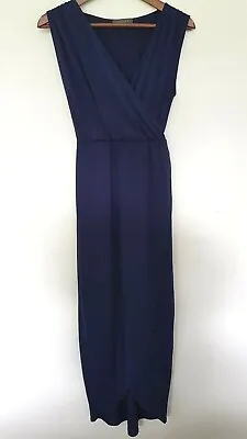 $32.50 • Buy SHEIKE Women's Designer BOHO Blue Slinky Stretch GODESS Drape Maxi Dress 6/XXS