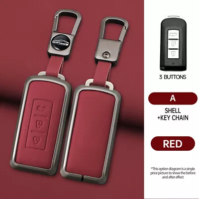 For Mitsubishi L200 Colt Outlander Pajero Fob Remote Key Bag Case Keychain Red • $21.59