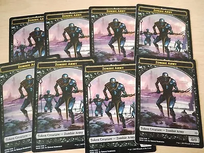 8 X MTG Magic The Gathering War Of The Spark Zombie Army 0/0 Tokens Exc Cond • £2
