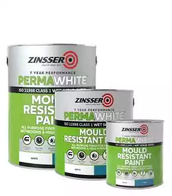 Zinsser Perma-White Mould Resistant Paint Interior Matt/Satin 1L/2.5L/5L • £20.50