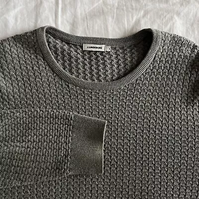 Mens J. Lindeberg Jumper In Grey Size Medium (M) Ryan Urban Braid Knit Crew Neck • £19.99