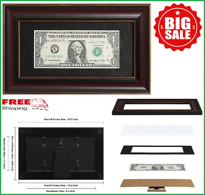 Paper Money Holder Dollar Bill Display Currency Frame Easel Stand & Wall Hanger • $24.99