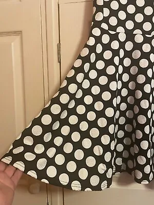 POLKA DOT RETRO UNWORN DRESS 12 M Select 50s 60s Mad Men Swing Mod Go-Go • £9