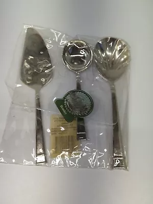 Heritage Mint BENTLEY 3 Piece Hostess Set Glossy Stainless NEW READ • $22.84