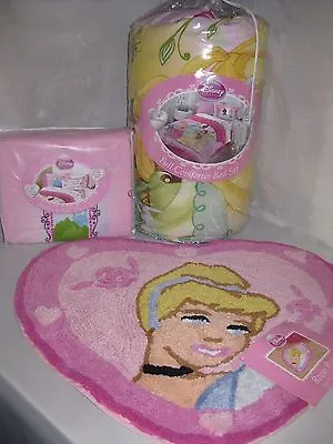 $199.95 • Buy New Disney Princess Dreams In Bloom 9 Pc Full Bedding Set Cinderella Heart Rug