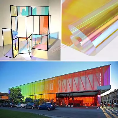 Adhesive Chameleon Rainbow Iridescent Wrap Window Film Glass Sticker Tint PET • $29.03