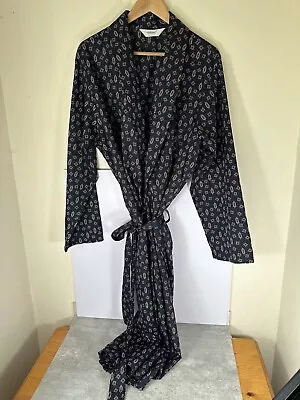 St Michael Dressing Gown Mens Large Blue Abstract Pattern Vintage M&S • £19.99