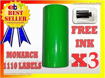 3 Sleeves Fluorescent Green Label For Monarch 1110 Pricing Gun 3 Sleeves=48rolls • $39.50