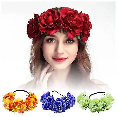 Luxury Handmade Faux Silk Rose Flower Headband Bridal Or Races • $13.39