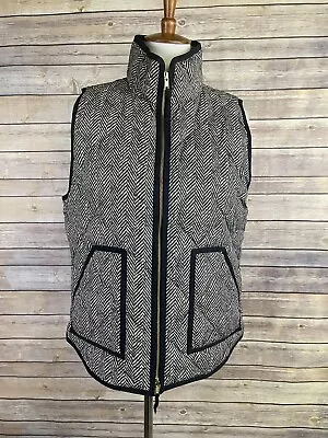 J. Crew Medium Herringbone Excursion Down Quilted Puffer Vest Jacket Zip Front • $42