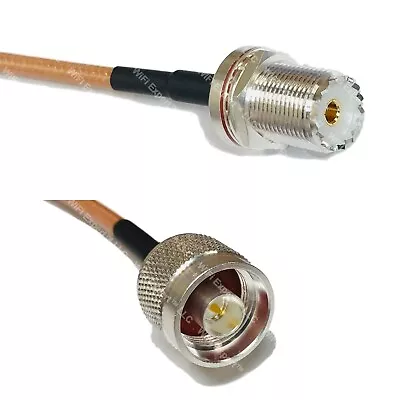 RG142 Silver UHF Female BULKHEAD To N MALE Coax RF Cable USA Lot • $11.79